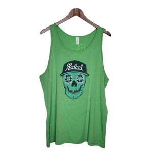 Canvas Bella Radical Green Skull Tank Top XL